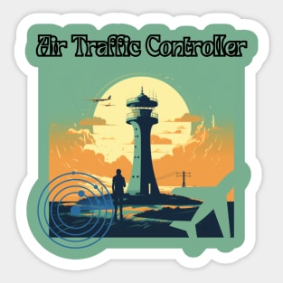 Air Traffic Controller, radar, airplane Sticker